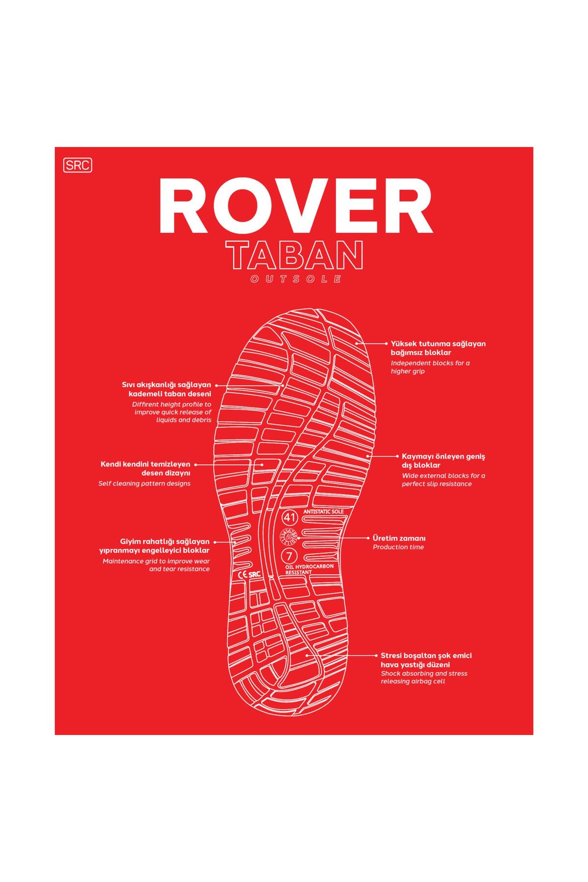 Pro Hawai Rover RMK-12 S1 SRC Süet Deri ve Tekstil Çelik Burun İş Ayakkabısı - Görsel 6